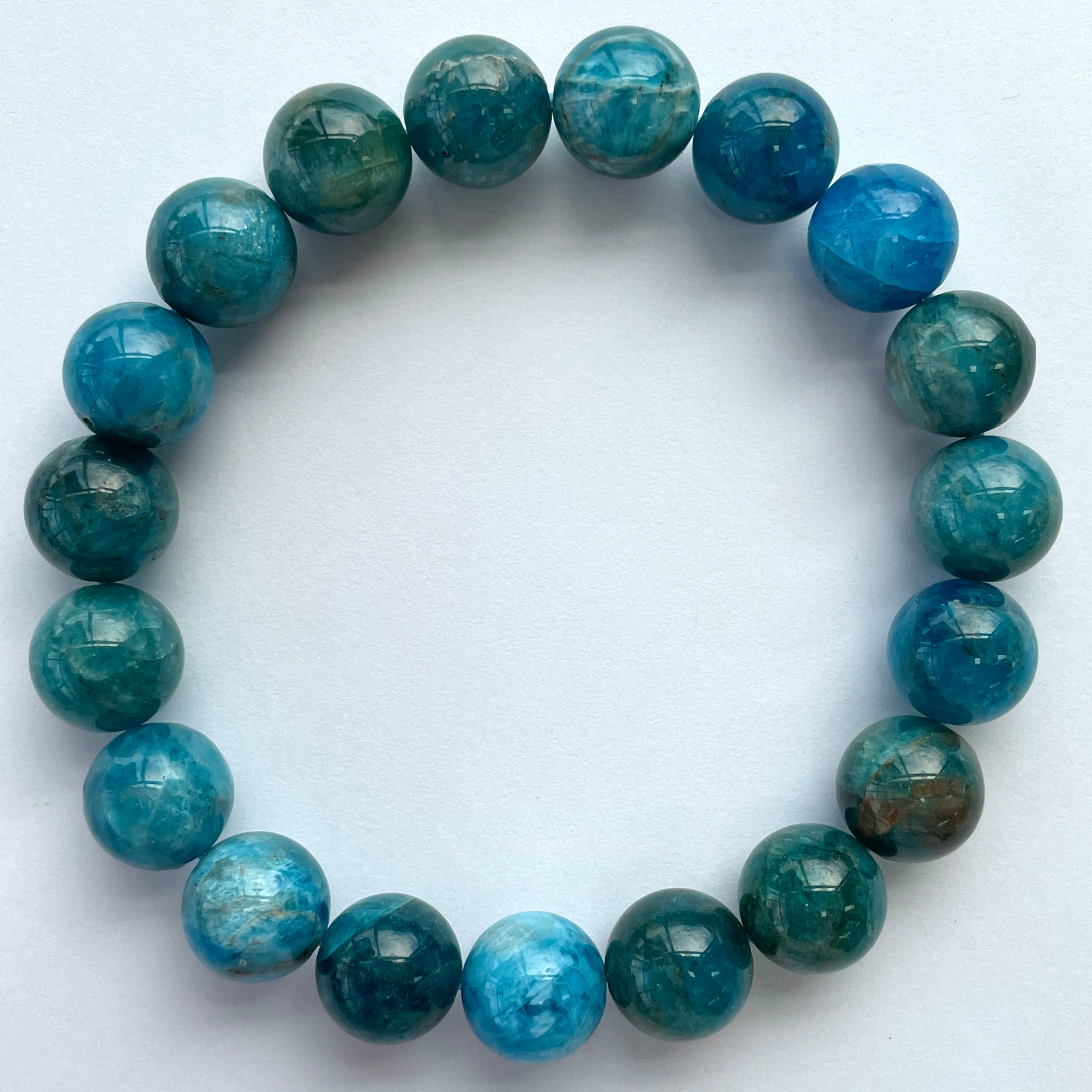 Blue Apatite Beads Bracelet 10mm Blue Apatite Beads Bracelet 10mm